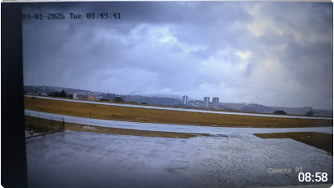 Vista da câmera da pista do Aeroclube de Bragança